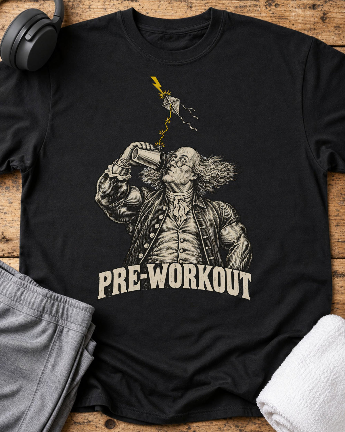 Pre-workout Franklin T-Shirt — Black