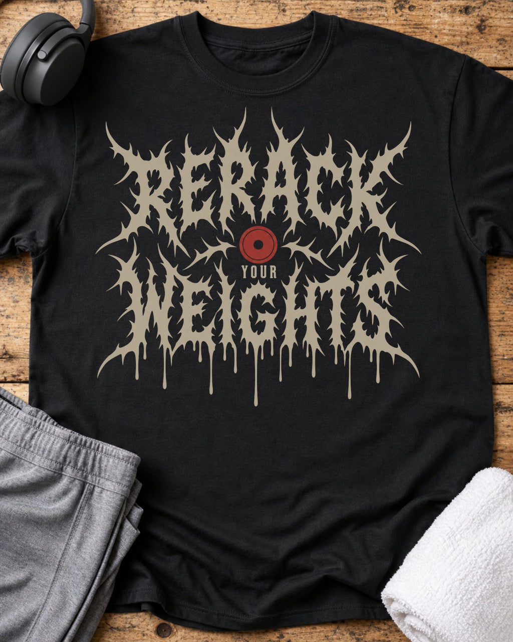 Rerack Your Weights T-Shirt — Black