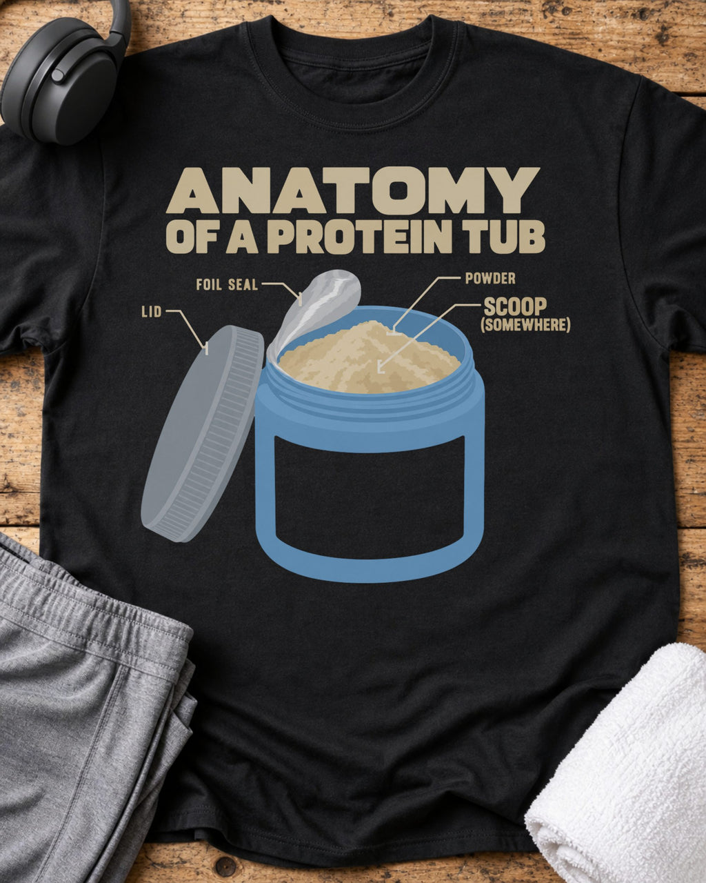 Anatomy Protein Tub T-Shirt — Black
