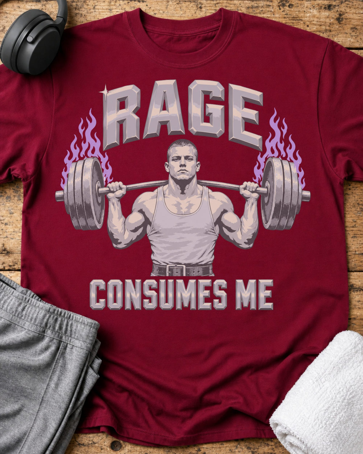 Rage Consumes Me T-Shirt — Cardinal Red