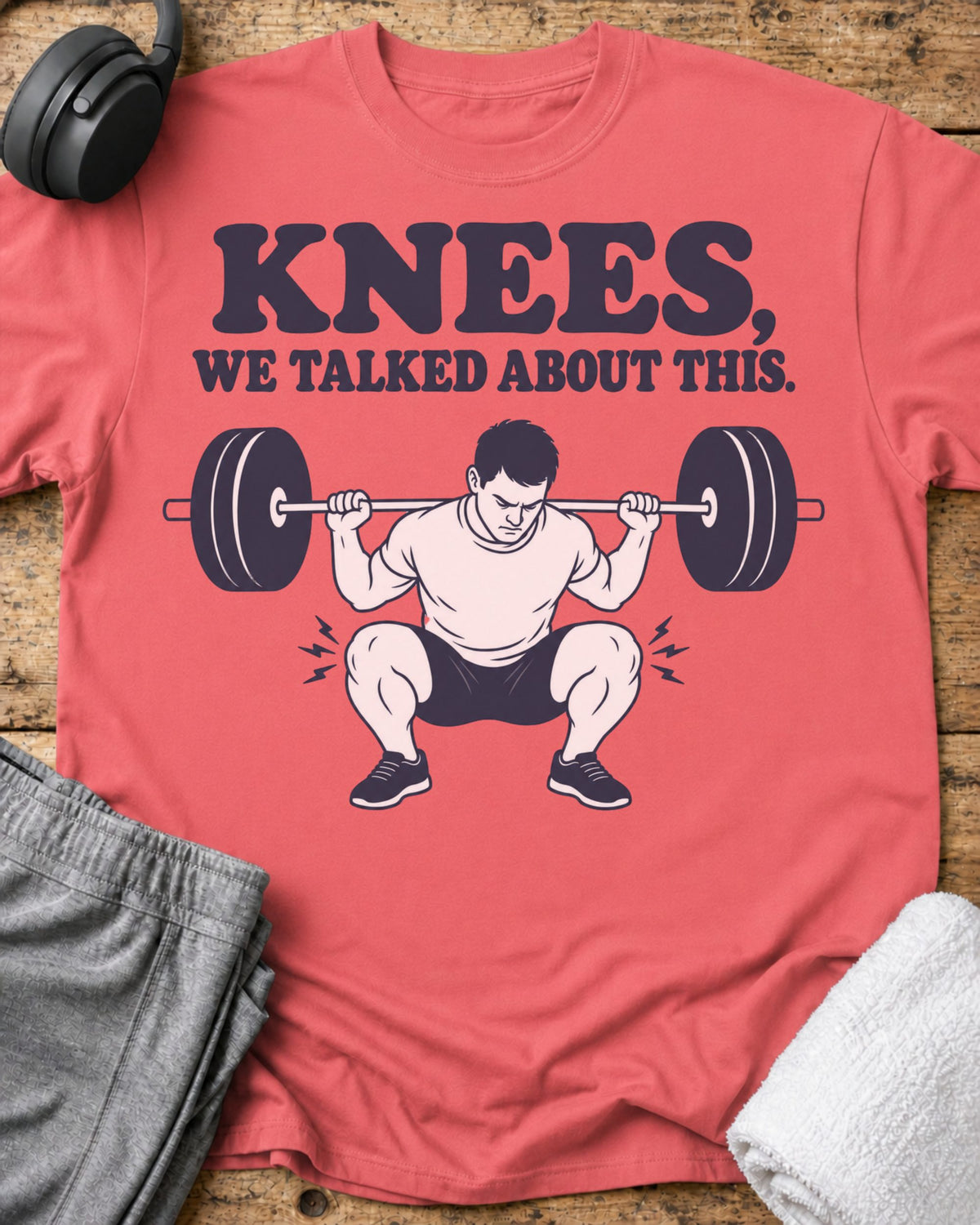 Knees We Talked T-Shirt — Coral Silk