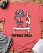 Reverse Curls T-Shirt — Coral Silk
