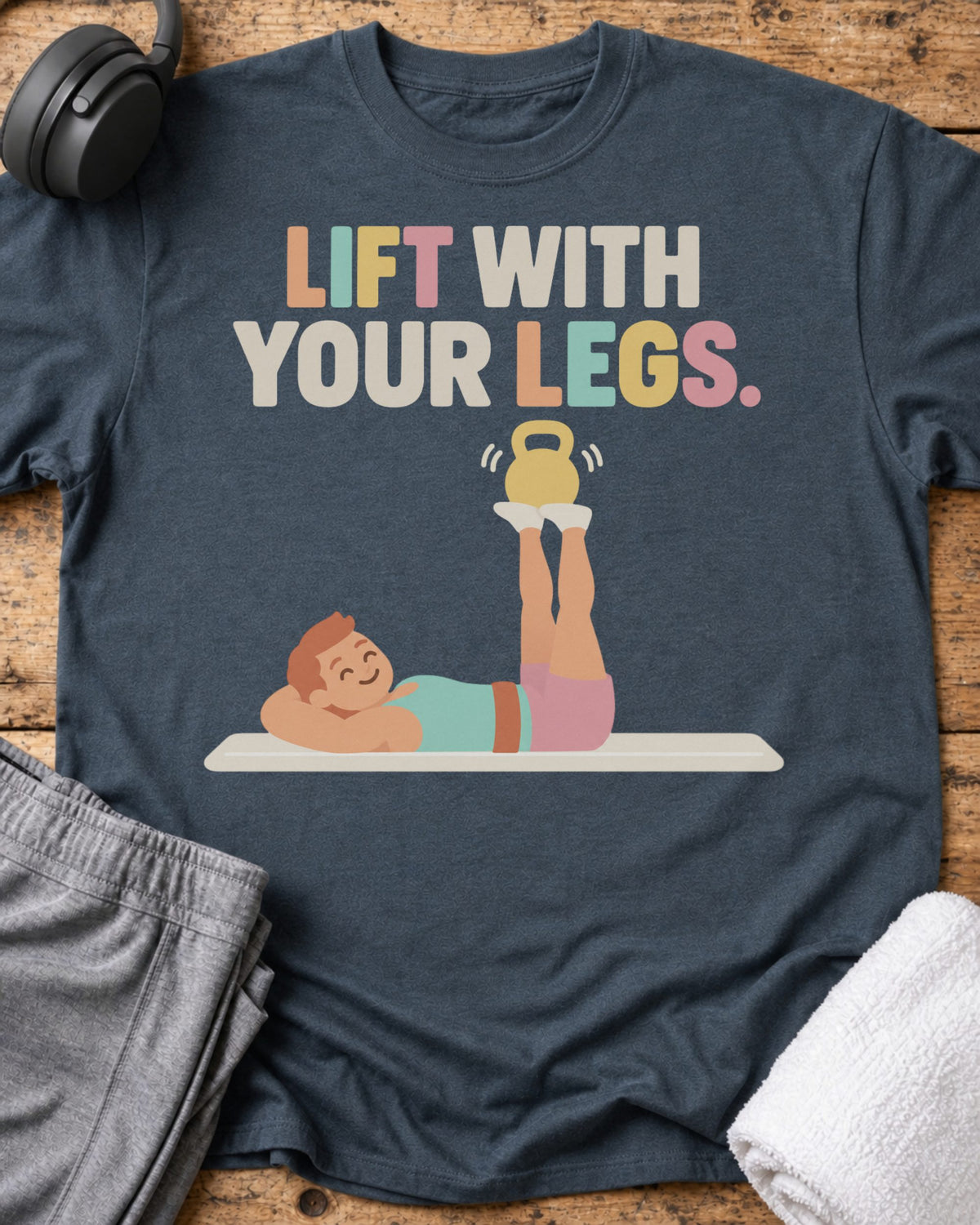Lift With Legs T-Shirt — Dark Heather