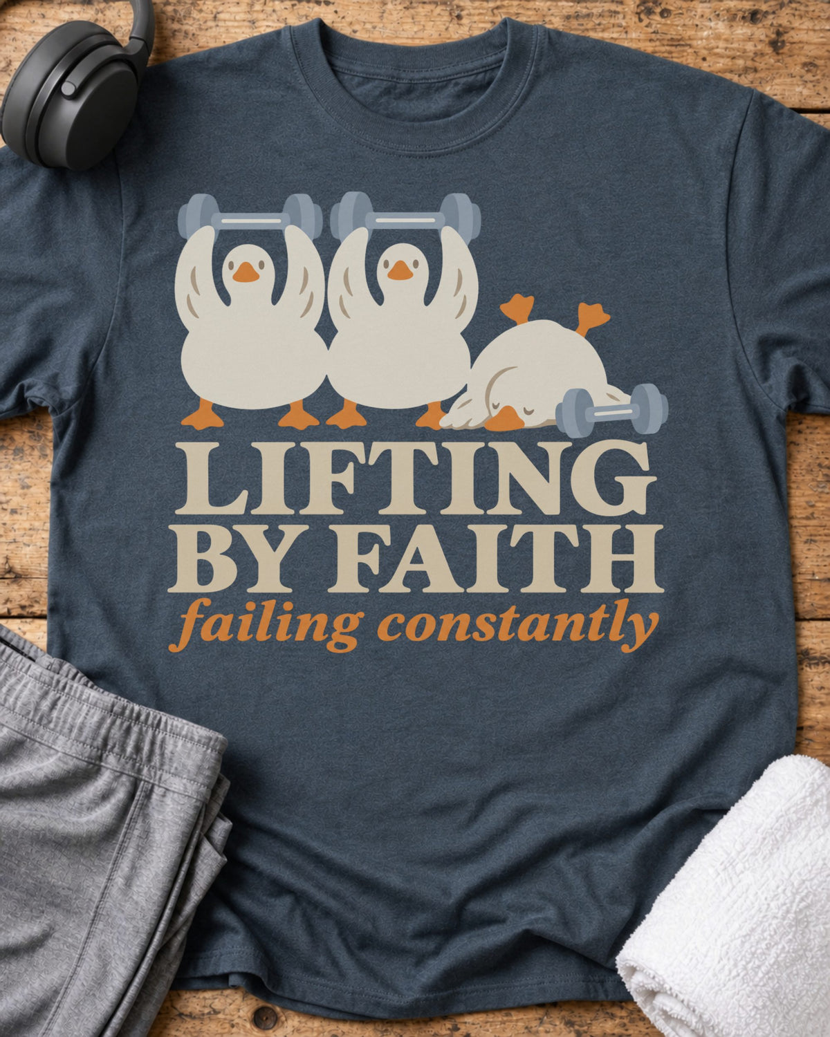 Lifting By Faith T-Shirt — Dark Heather