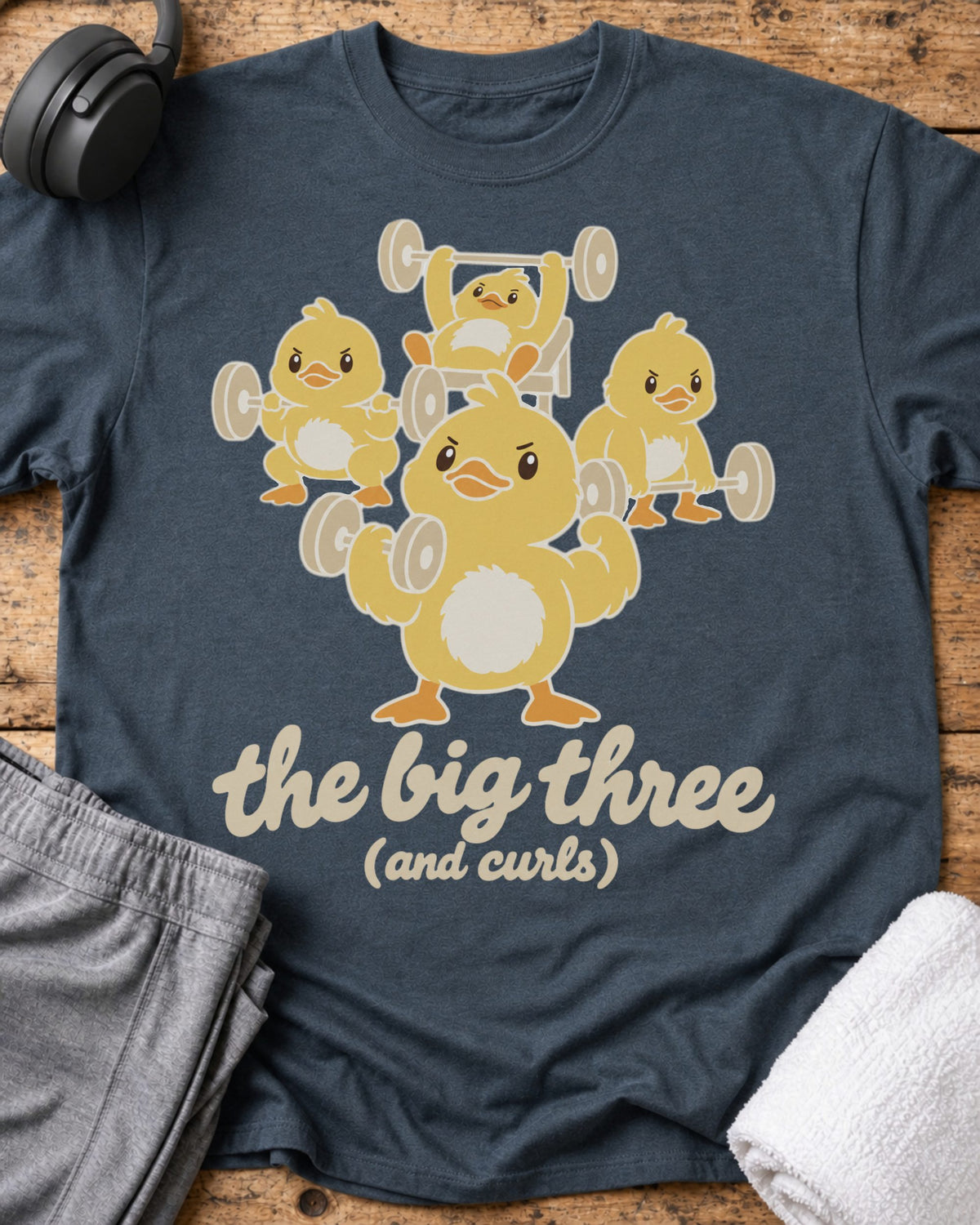 Big Three Curls T-Shirt — Dark Heather