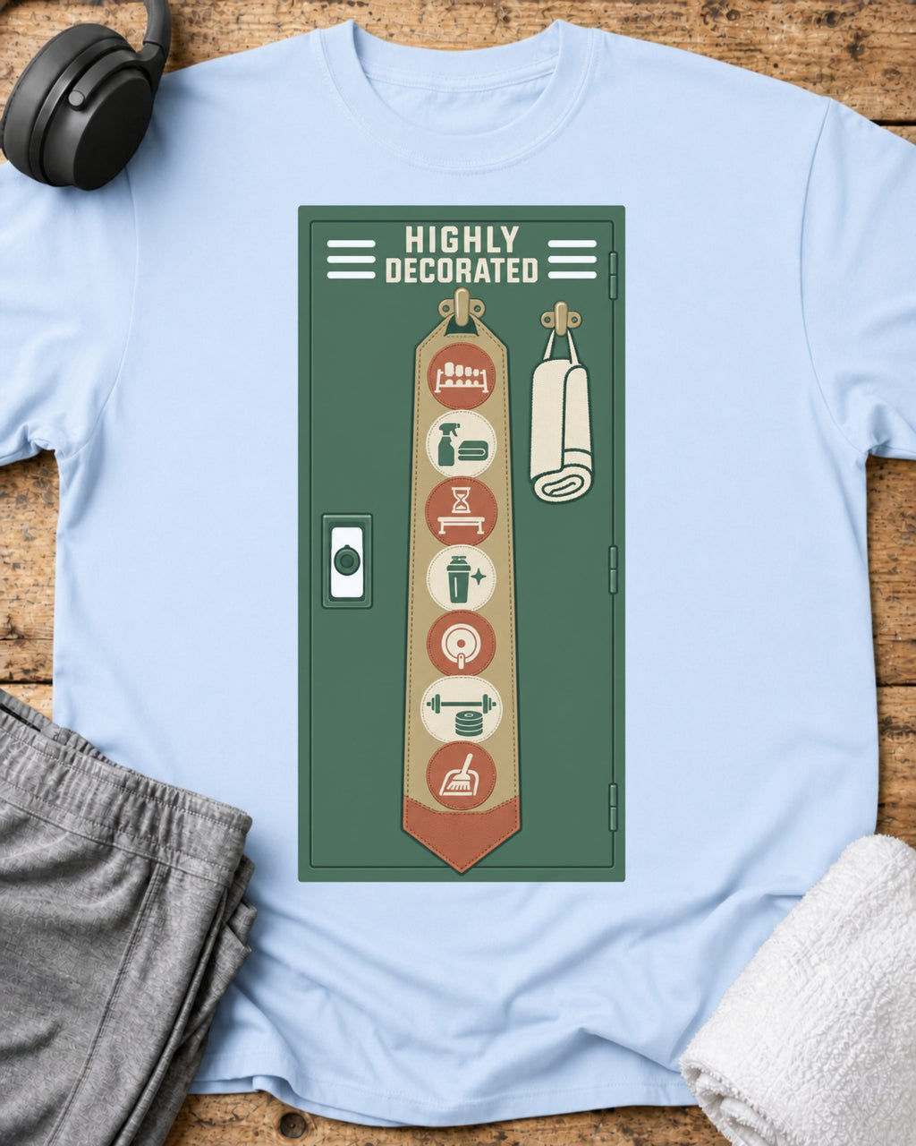 Highly Decorated T-Shirt — Light Blue