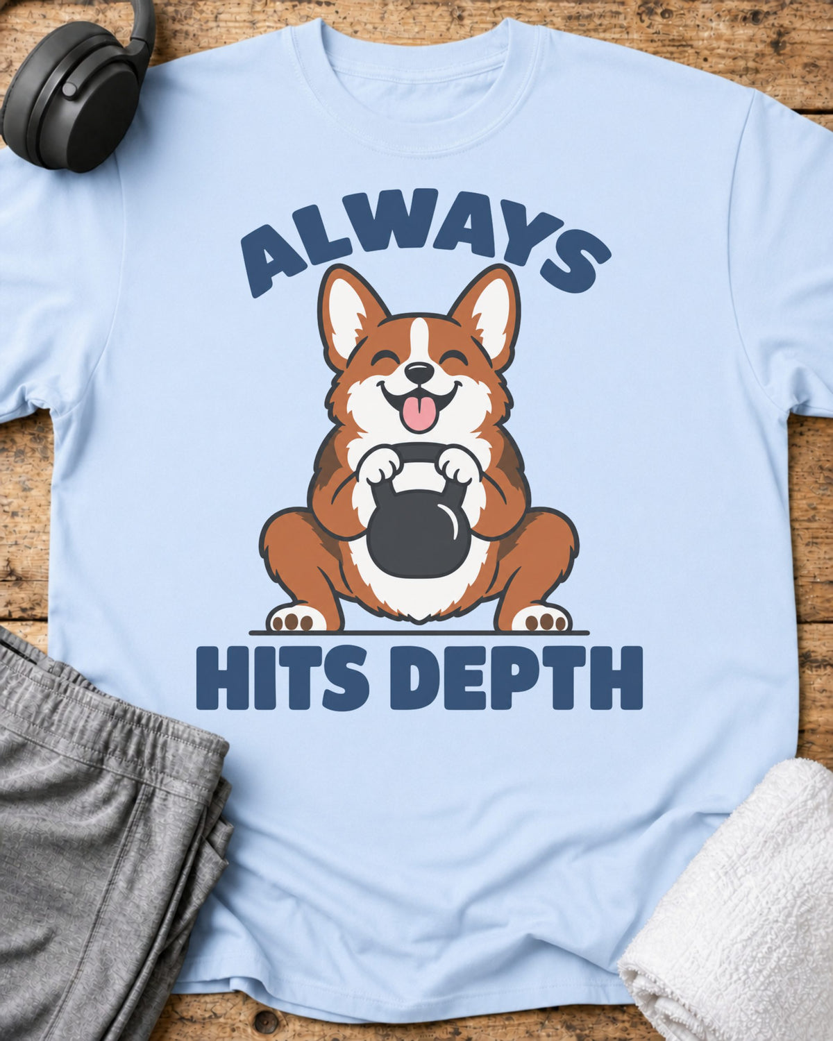 Always Hits Depth T-Shirt — Light Blue