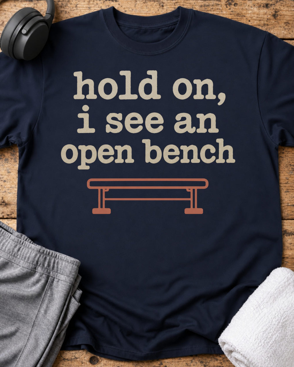 Hold On Bench T-Shirt — Navy