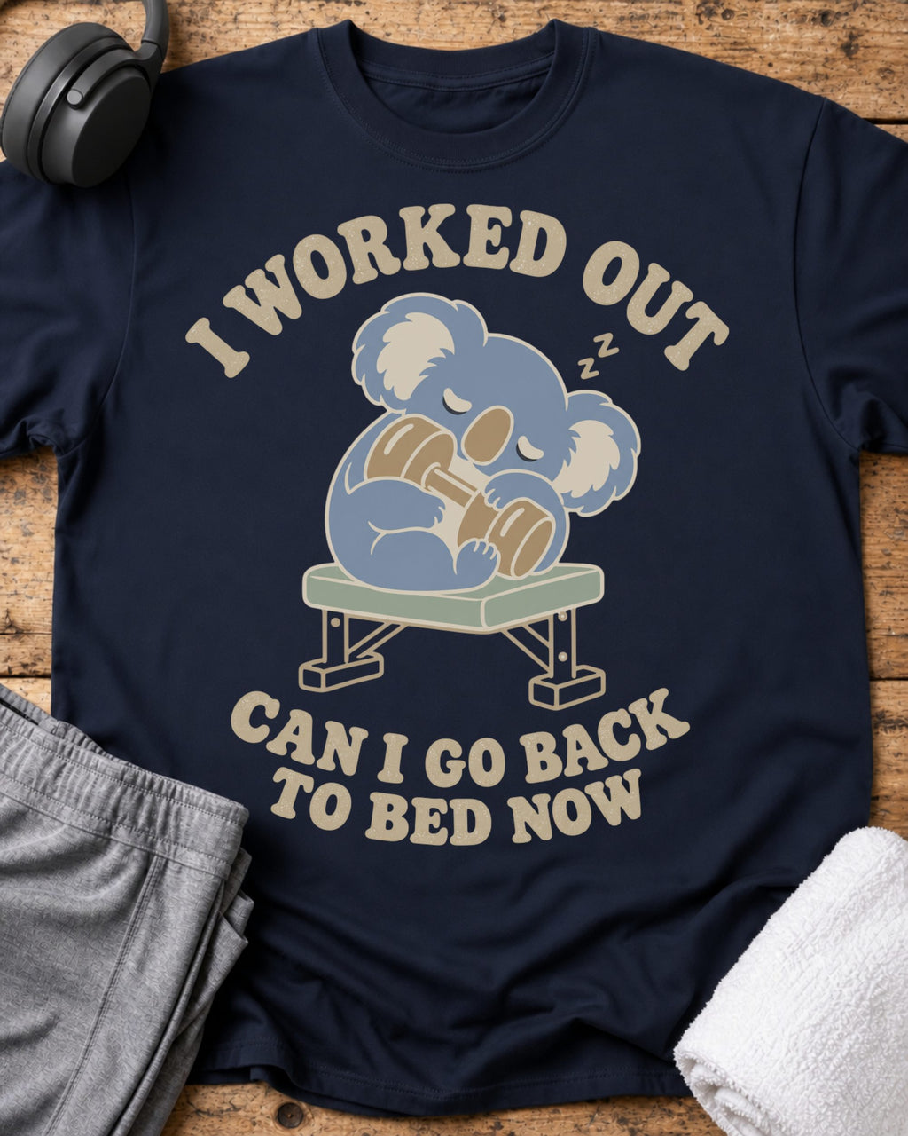 I Worked Out T-Shirt — Navy