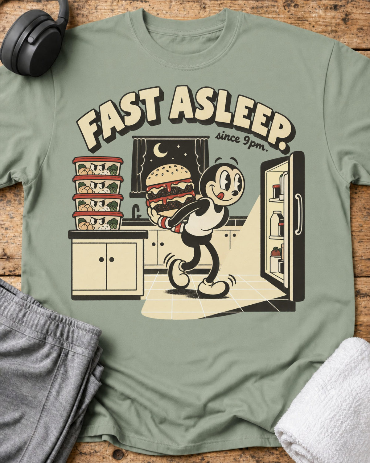 Fast Asleep T-Shirt — Sage
