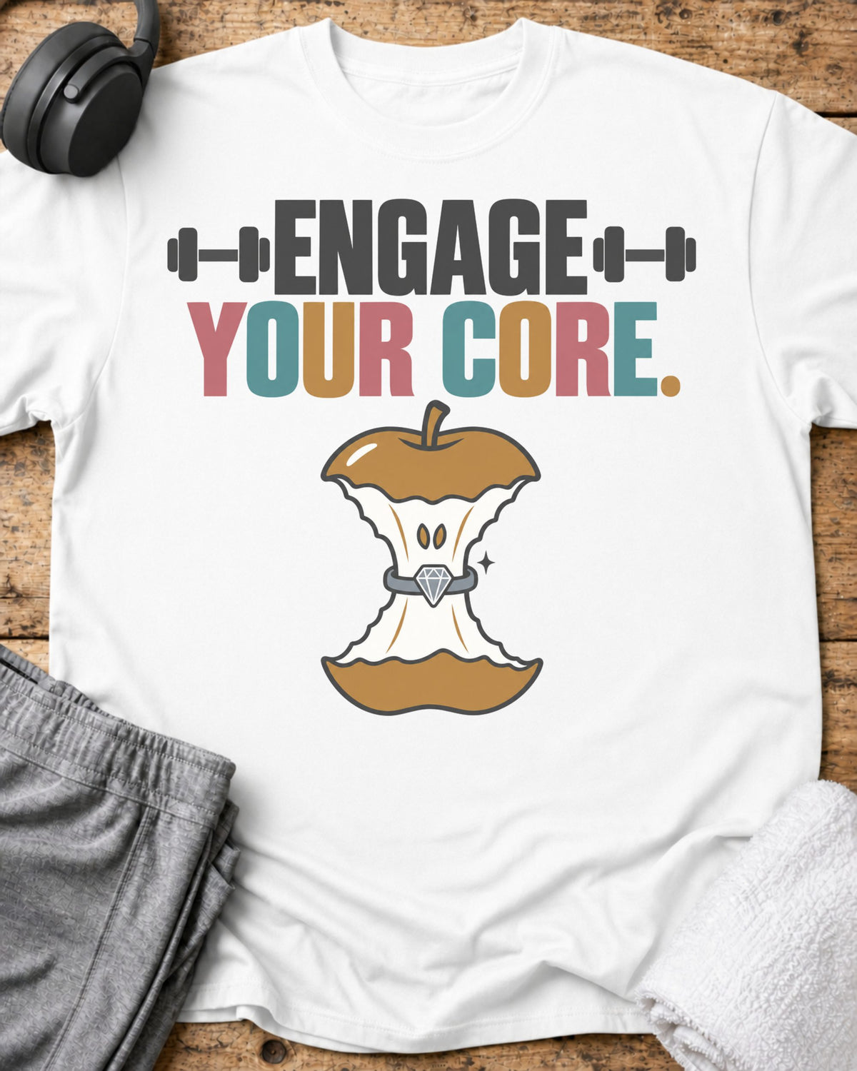 Engage Your Core T-Shirt — White