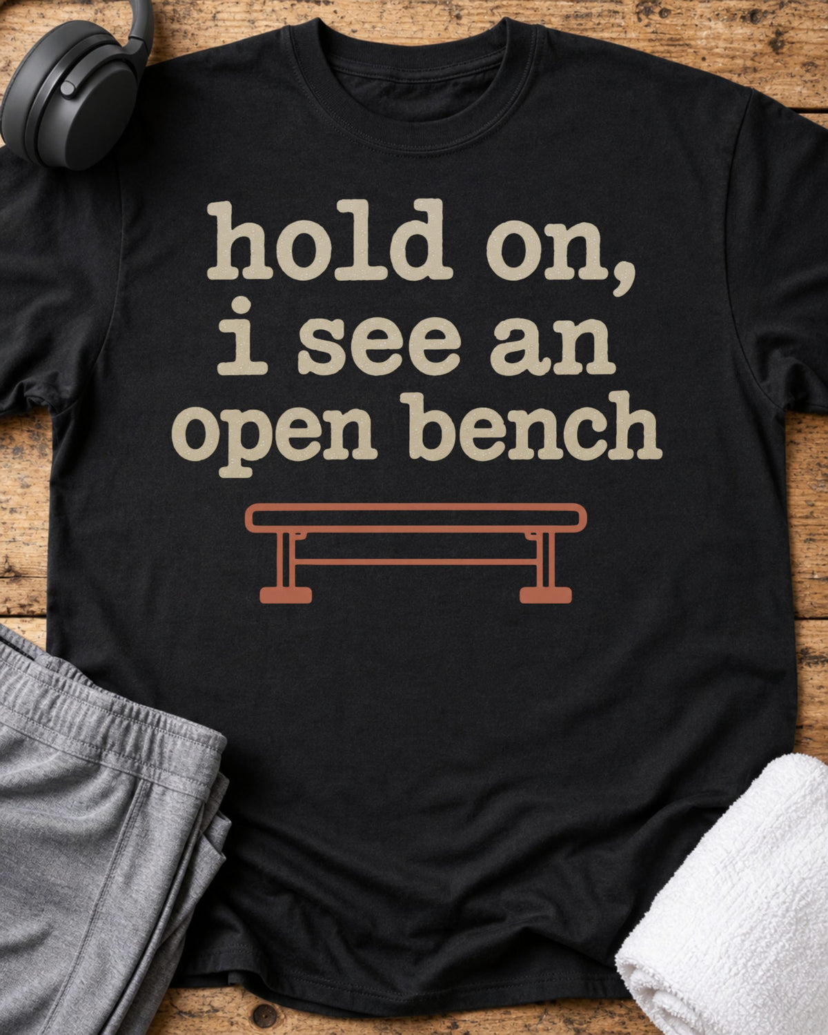 Hold On Bench T-Shirt — Black