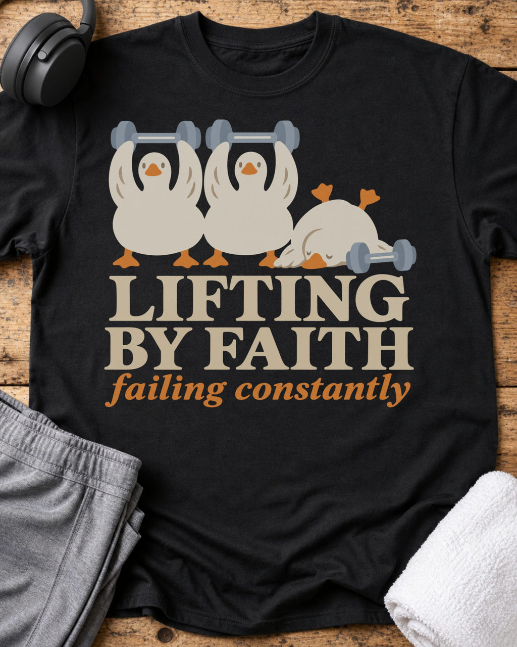 Lifting By Faith T-Shirt — Black