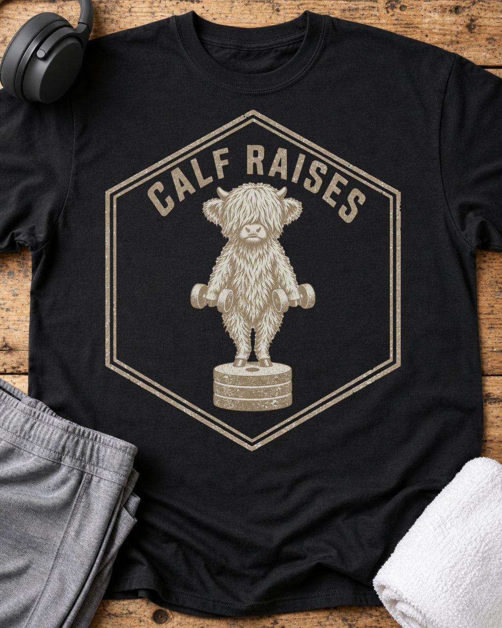 Calf Raises T-Shirt — Black