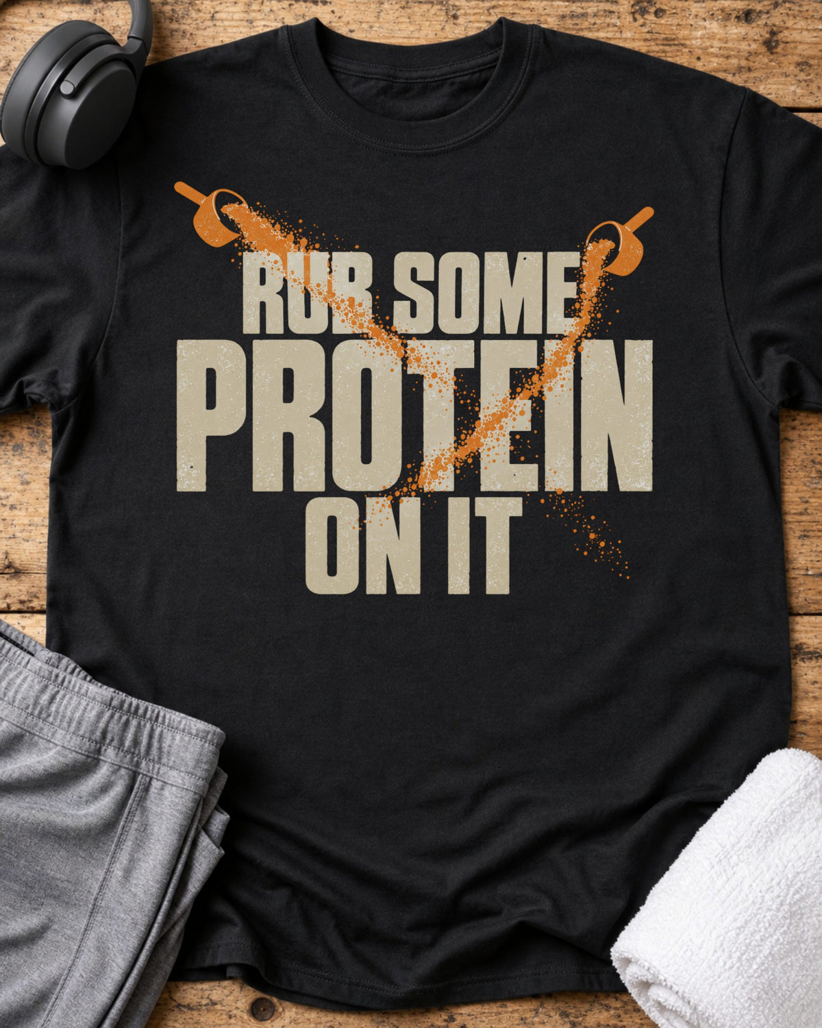Rub Some Protein T-Shirt — Black