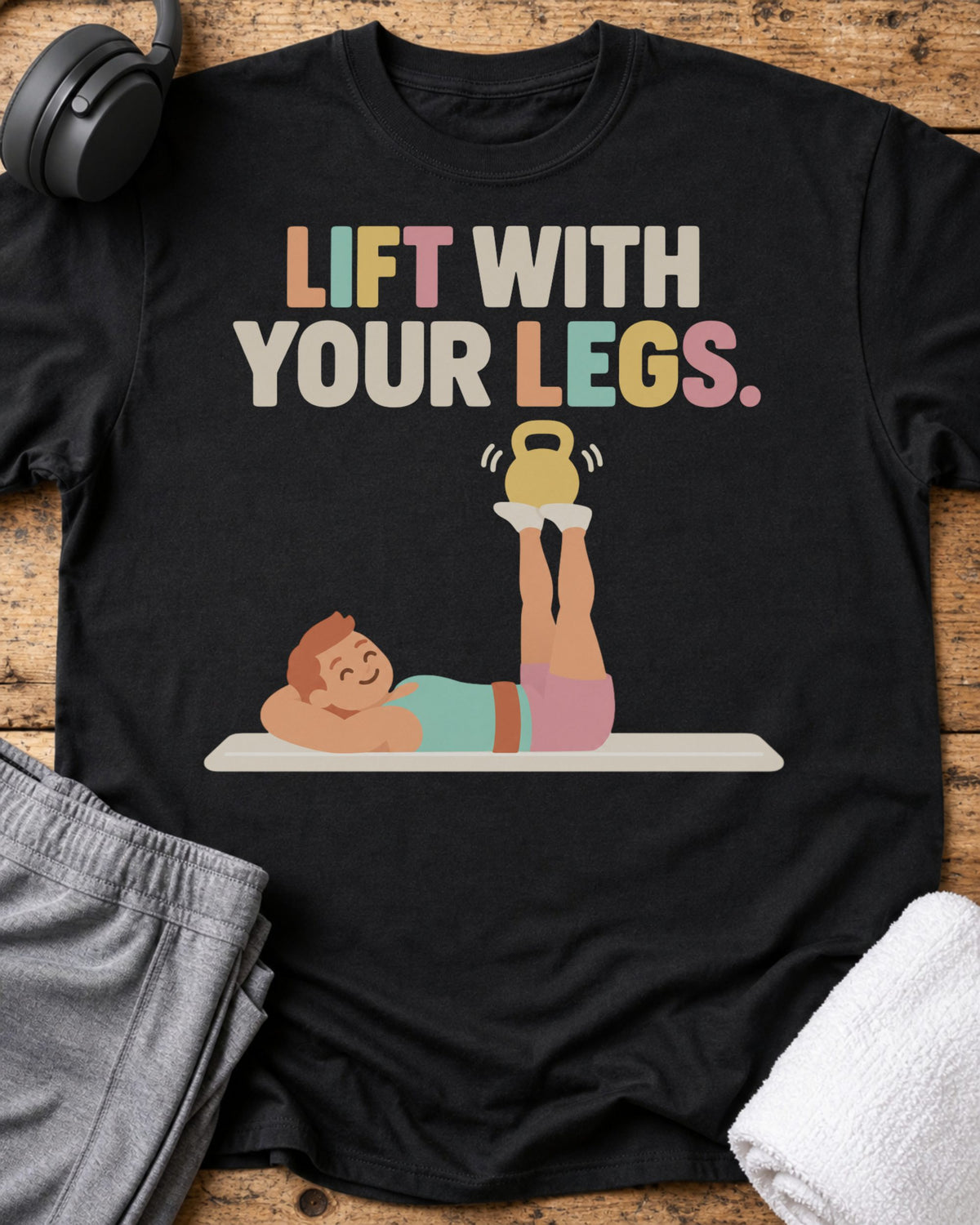 Lift With Legs T-Shirt — Black