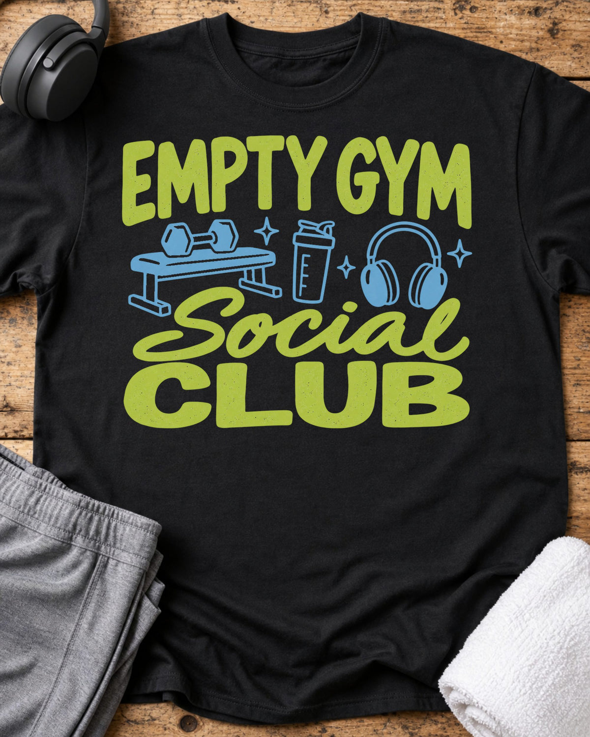 Empty Gym Club T-Shirt — Black