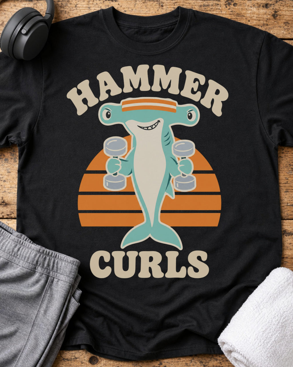 Hammer Curls T-Shirt — Black