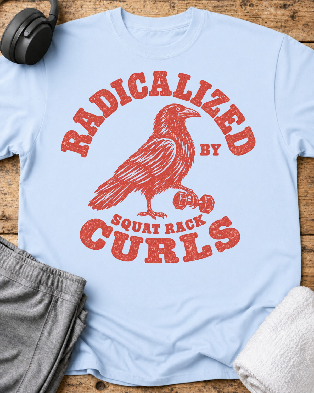 Radicalized By Curls T-Shirt — Light Blue