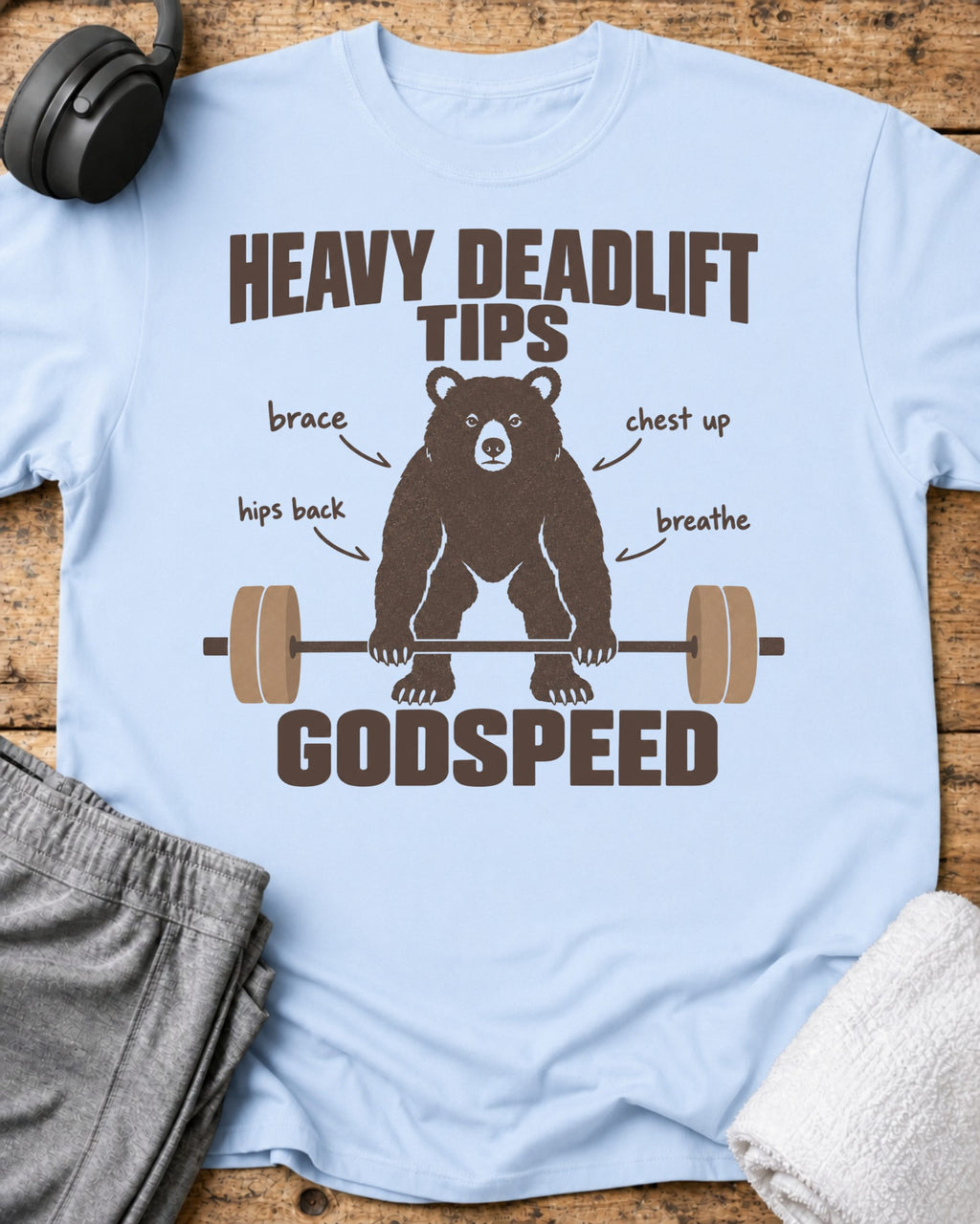 Heavy Deadlift Tips T-Shirt — Light Blue