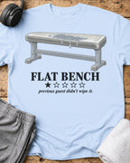 Flat Bench Review T-Shirt — Light Blue