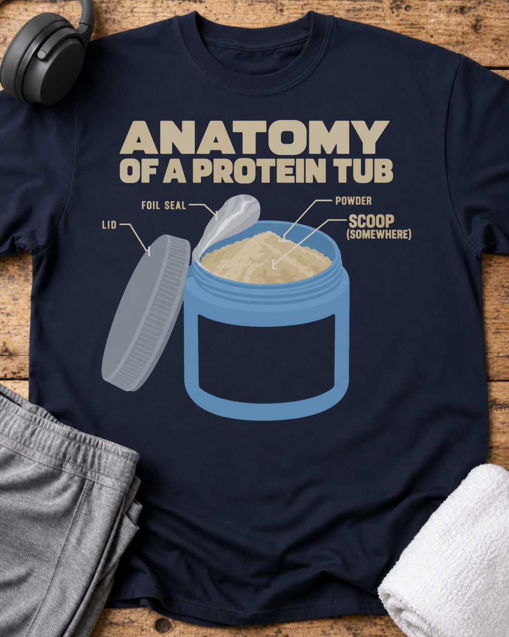 Anatomy Protein Tub T-Shirt — Navy