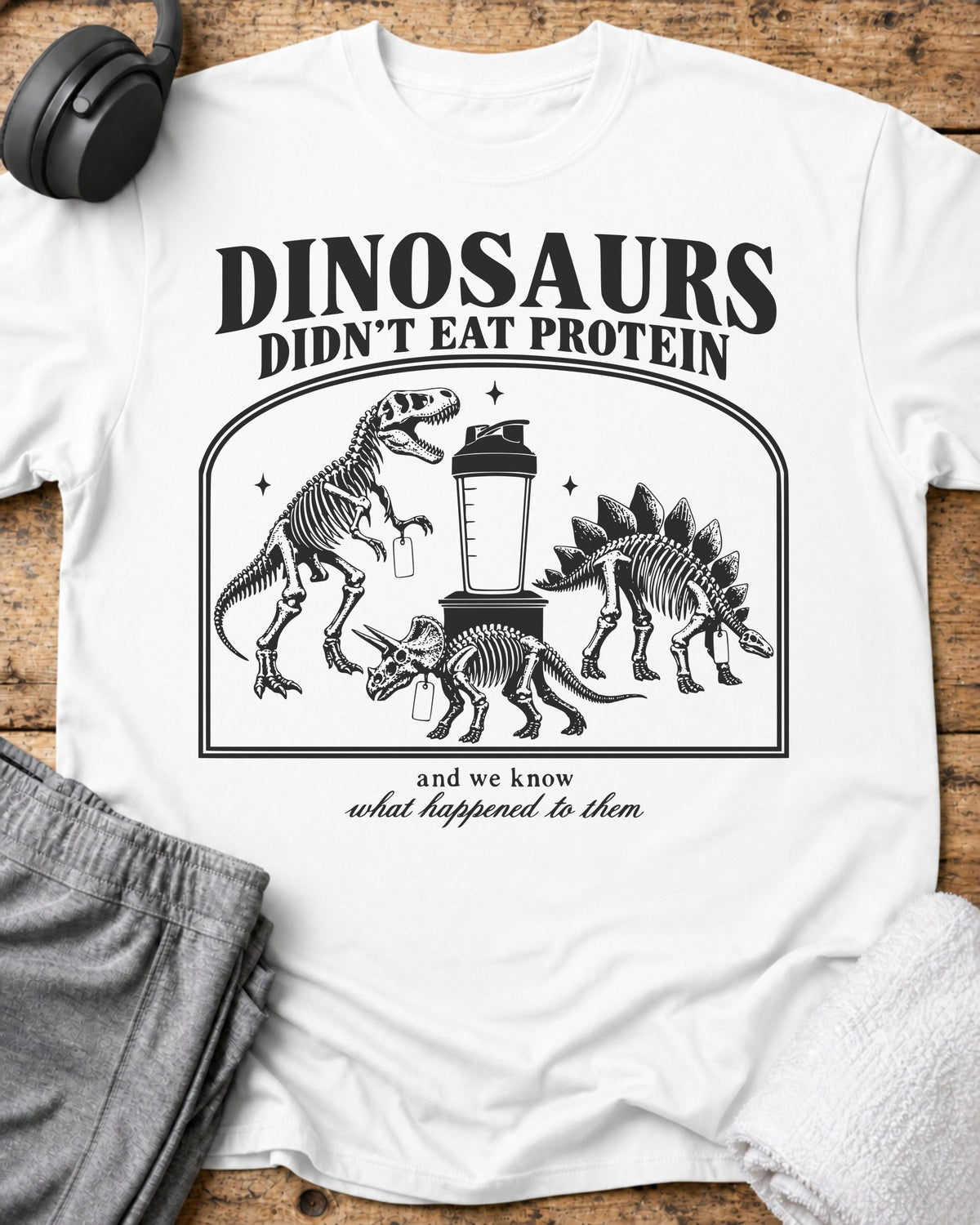 Dinosaurs Protein T-Shirt — White