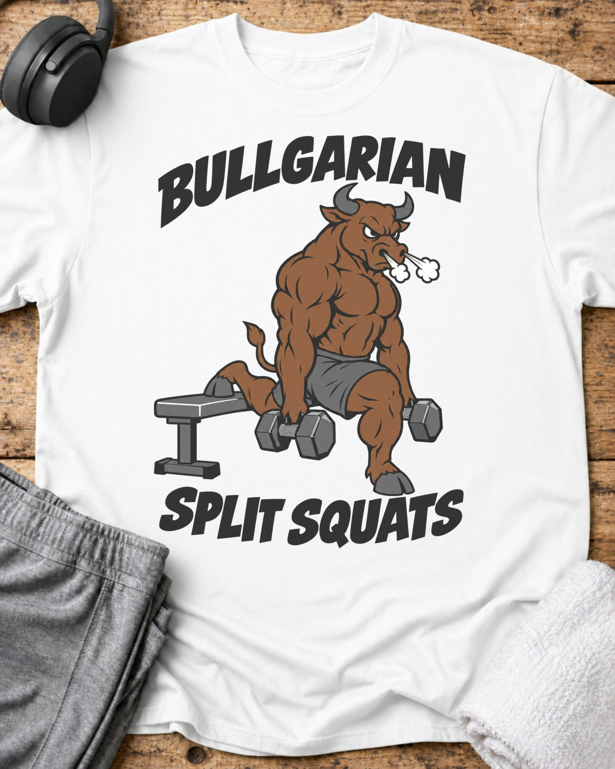 Bullgarian Split Squats T-Shirt — White