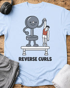 Reverse Curls T-Shirt — Light Blue
