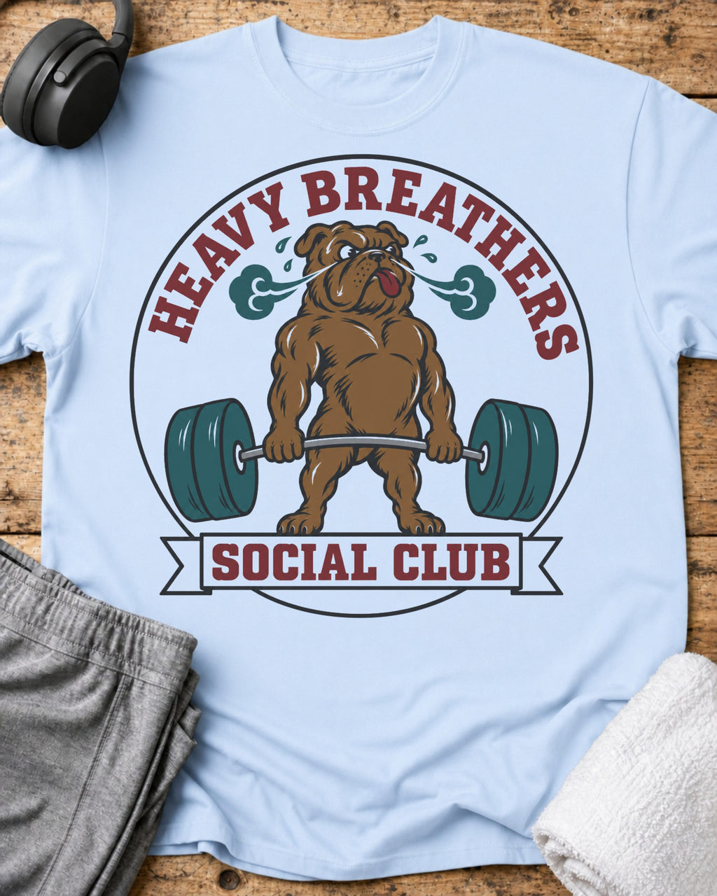 Heavy Breathers Social T-Shirt — Light Blue