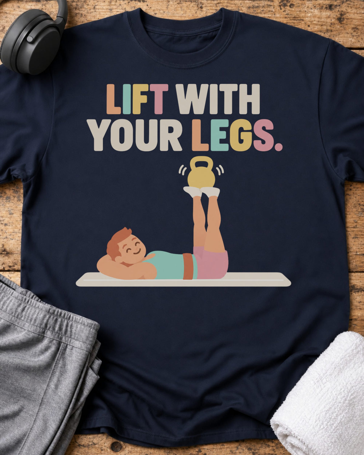 Lift With Legs T-Shirt — Navy