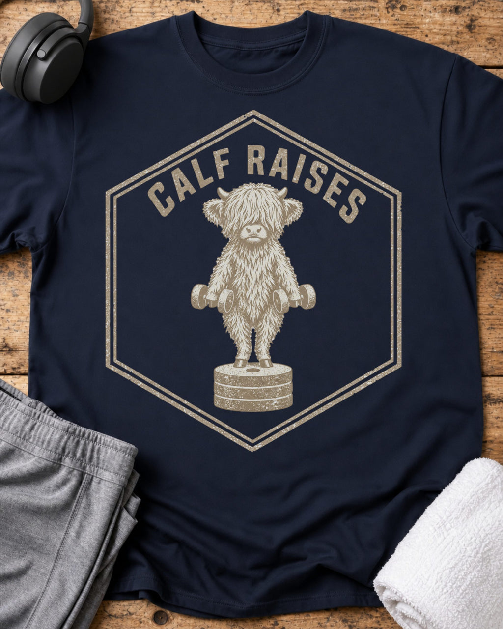 Calf Raises T-Shirt — Navy