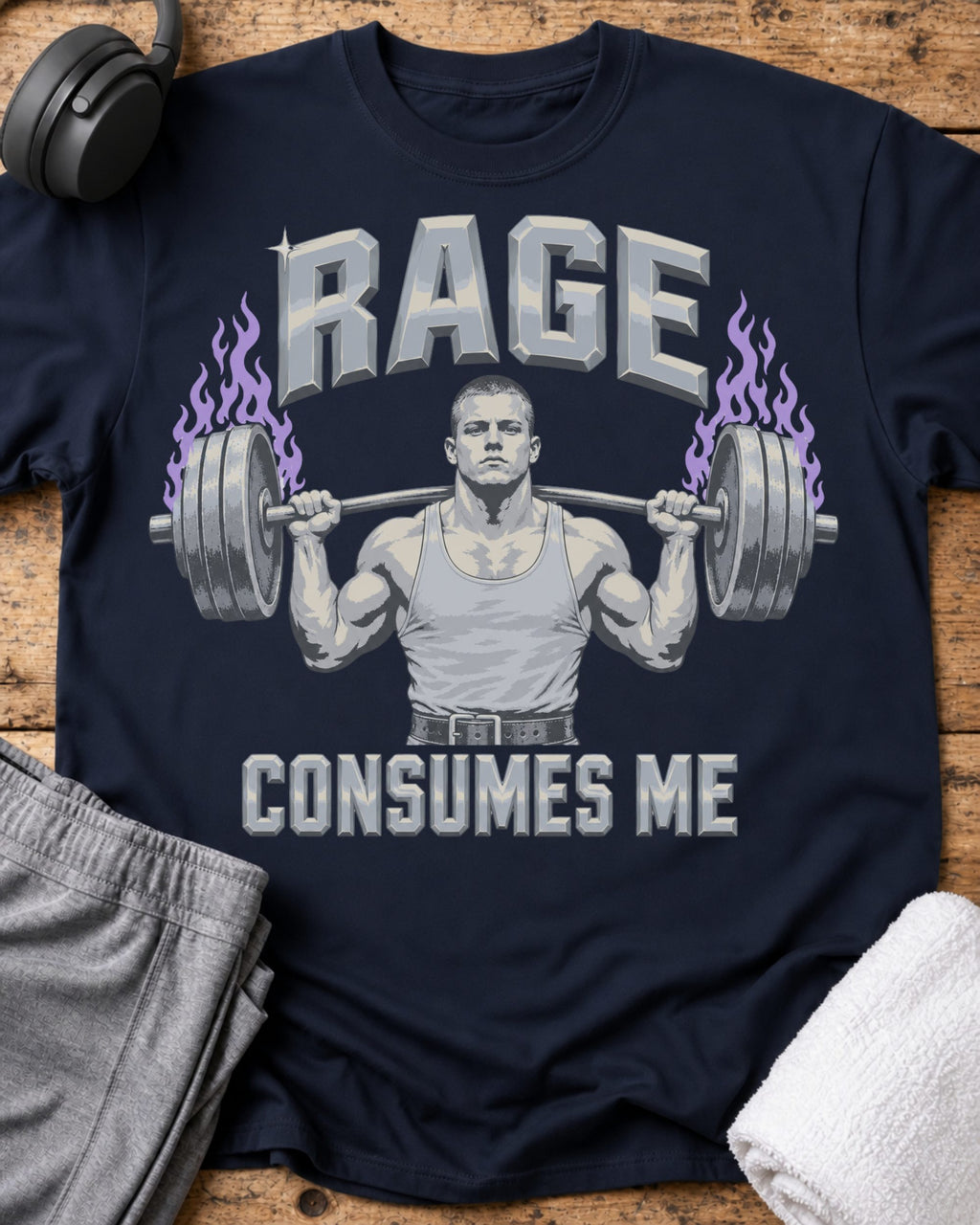 Rage Consumes Me T-Shirt — Navy