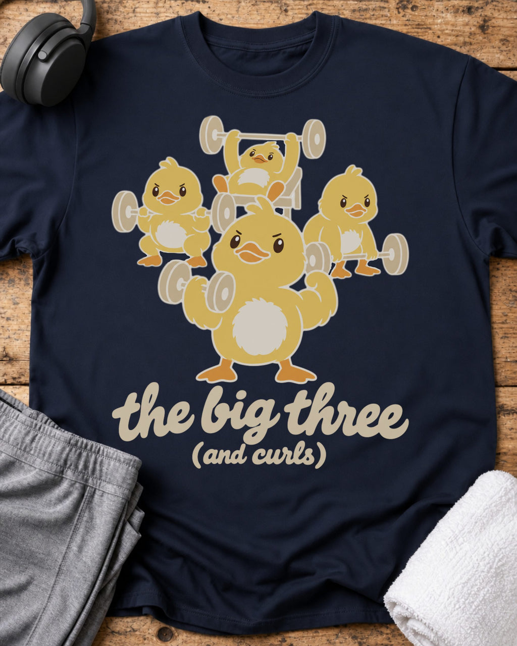Big Three Curls T-Shirt — Navy