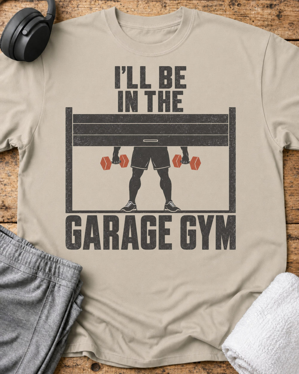 I'll Garage Gym T-Shirt — Sand