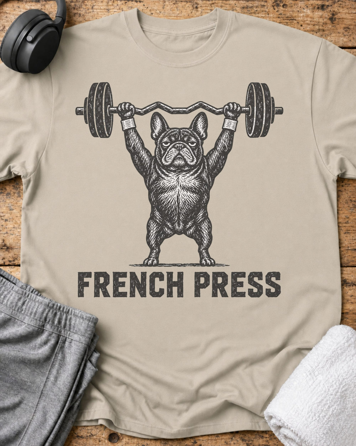 French Press T-Shirt — Sand