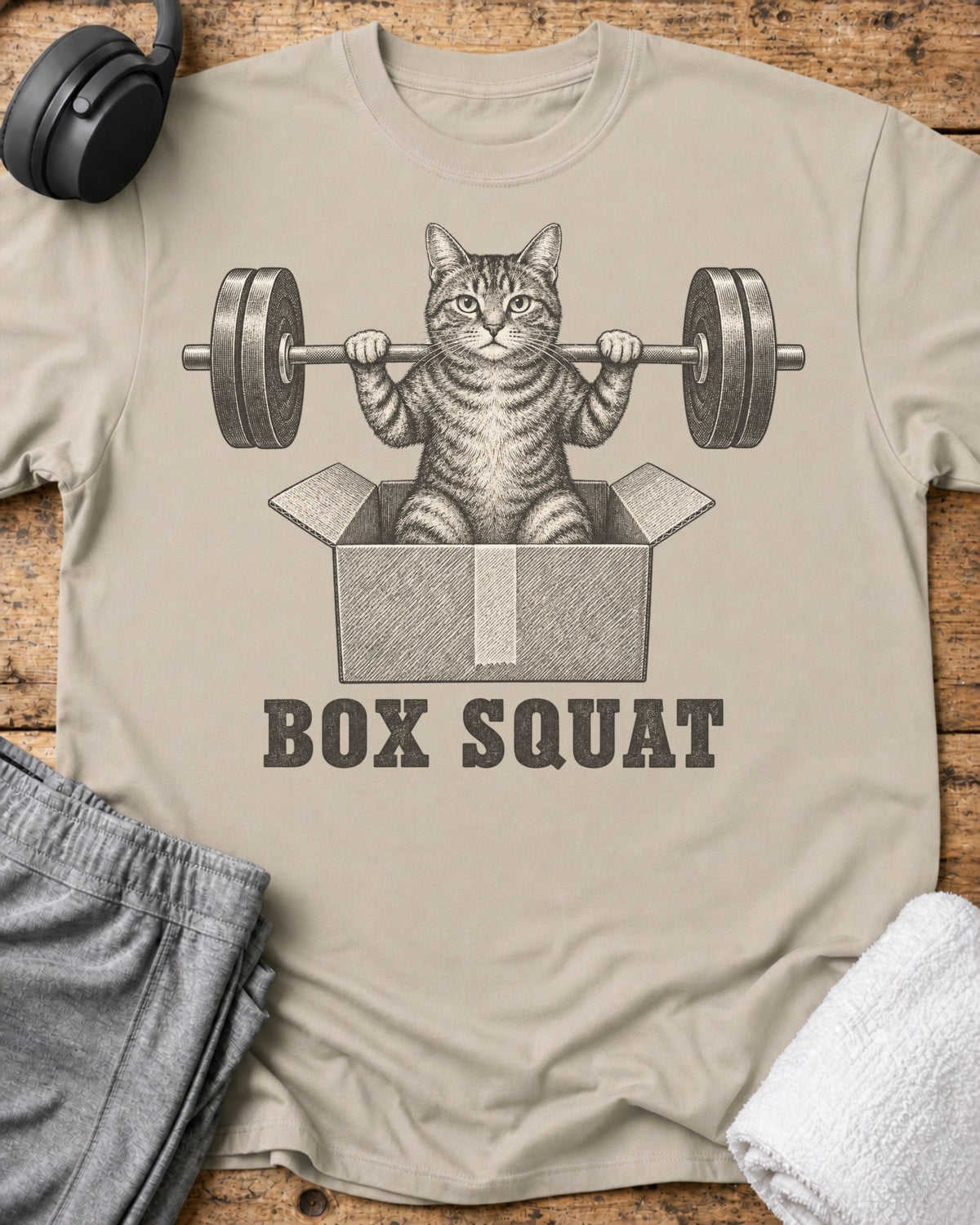 Box Squat T-Shirt — Sand
