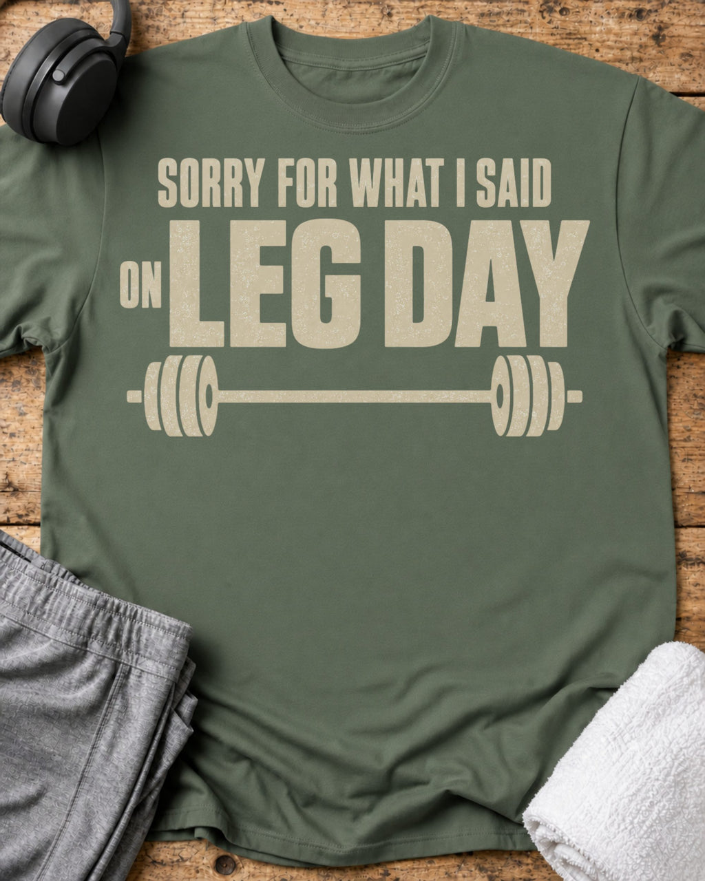 Sorry Leg Day T-Shirt — Military Green