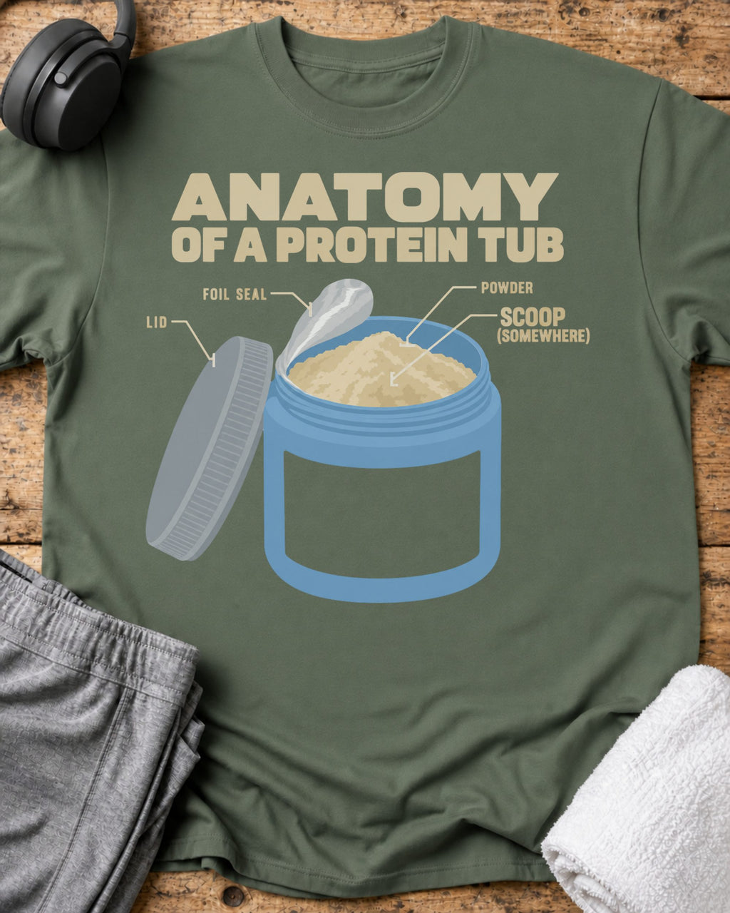 Anatomy Protein Tub T-Shirt — Military Green