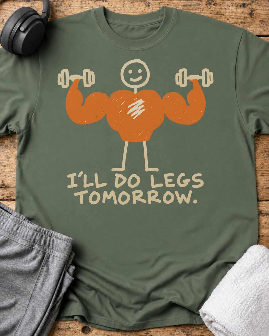 I'll Do Legs T-Shirt — Military Green