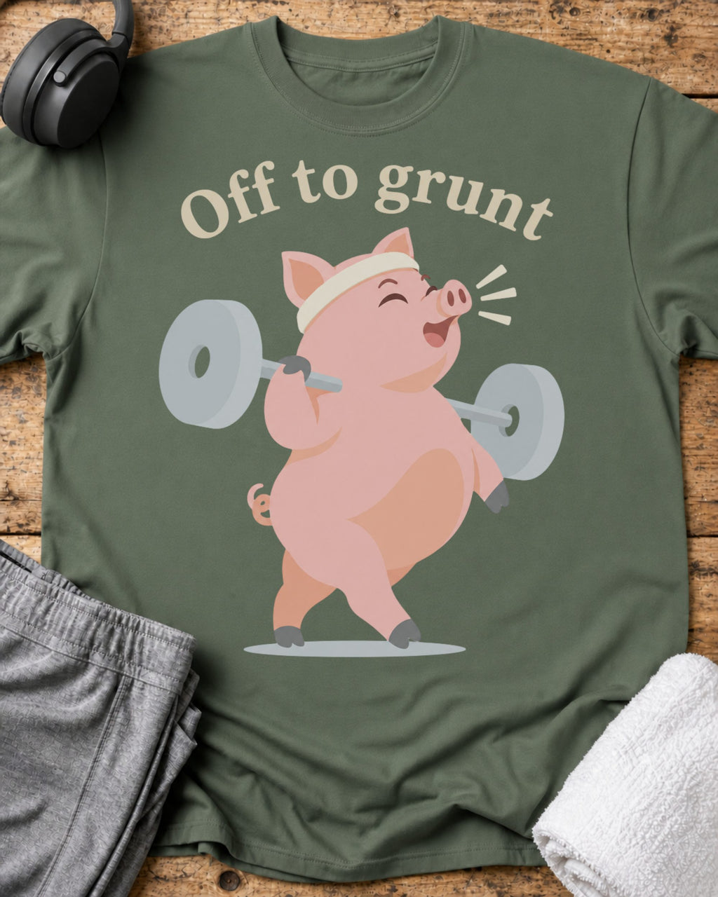 Off To Grunt T-Shirt — Military Green