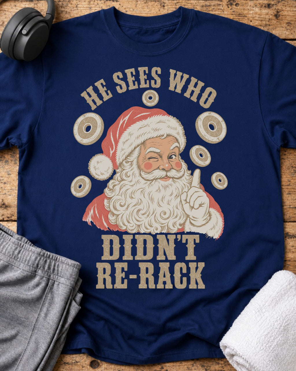 He Sees Santa T-Shirt — Royal