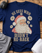 He Sees Santa T-Shirt — Royal