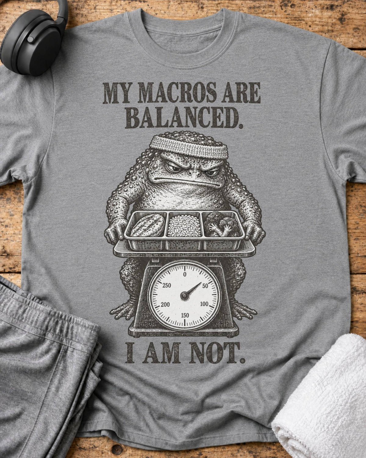 Macros Are Balanced T-Shirt — Sport Grey