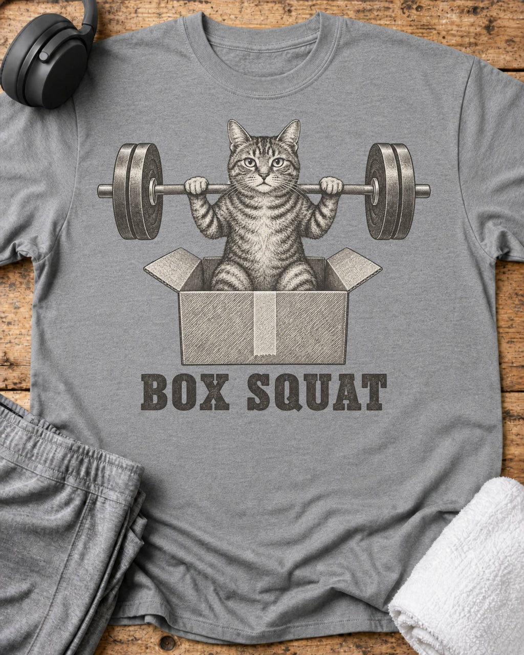 Box Squat T-Shirt — Sport Grey