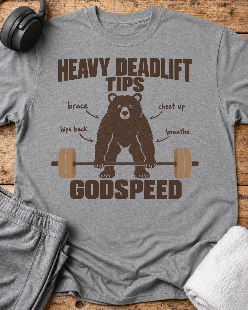 Heavy Deadlift Tips T-Shirt — Sport Grey