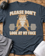 Please Don't Look T-Shirt — Dark Heather