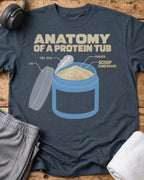 Anatomy Protein Tub T-Shirt — Dark Heather