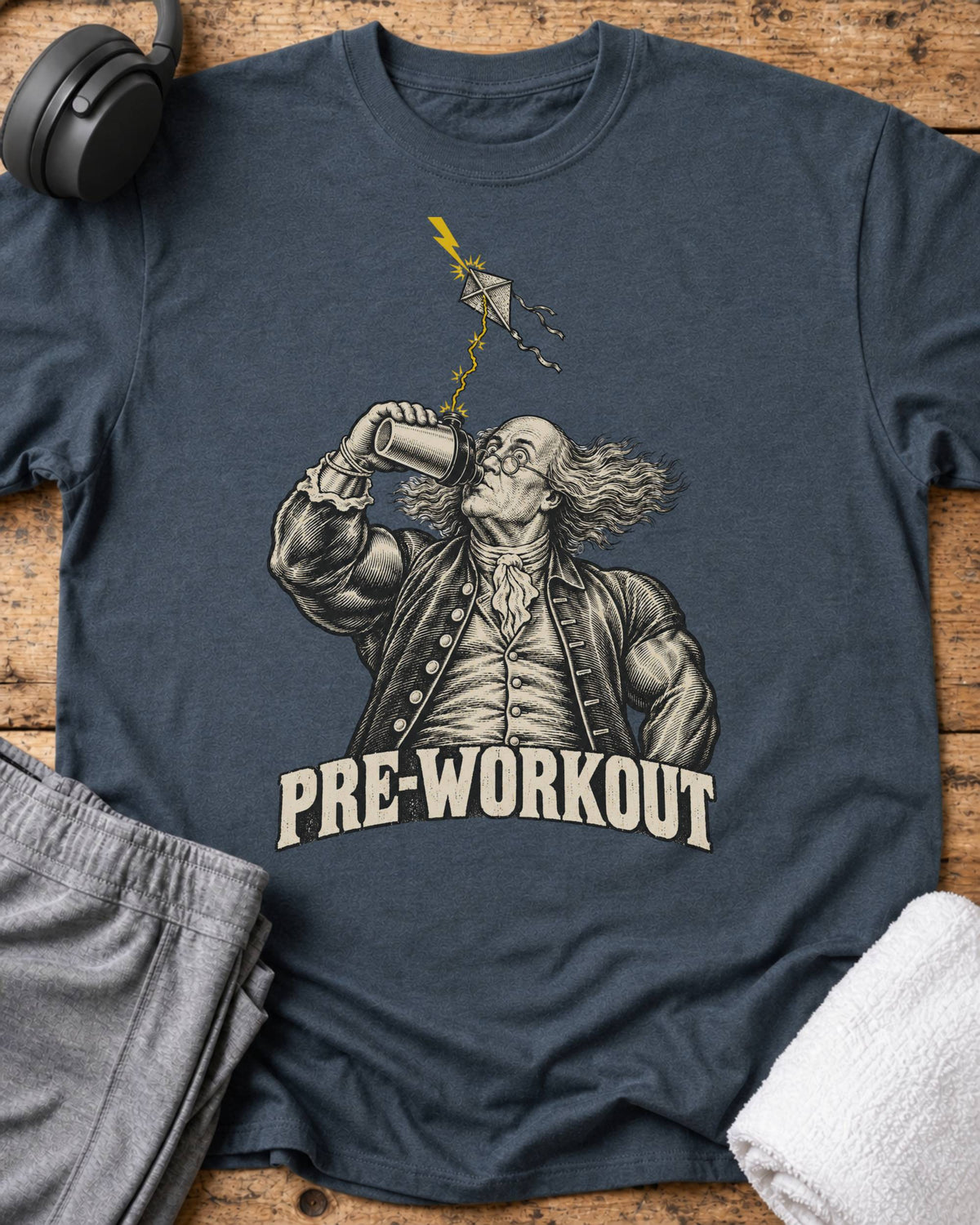 Pre-workout Franklin T-Shirt — Dark Heather