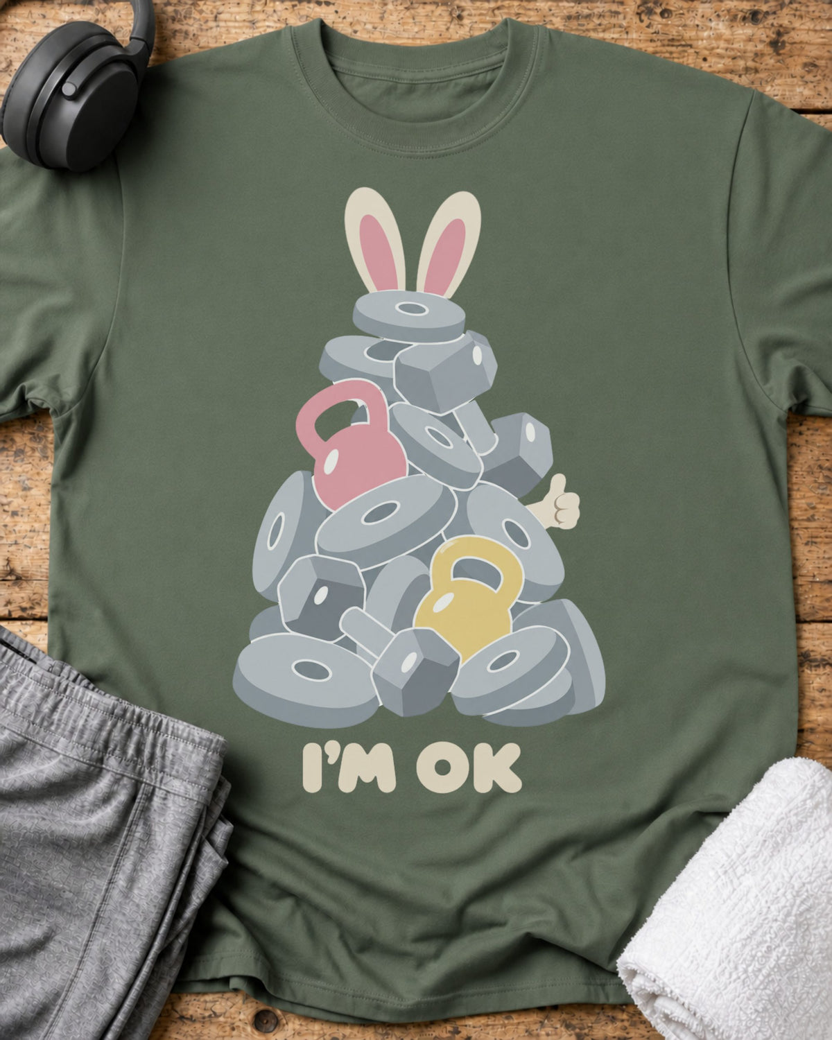 I'm Ok T-Shirt — Military Green